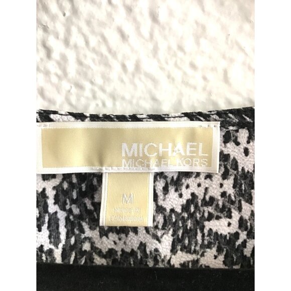 MICHAEL KORS- WOMENS BLACK/WHITE LIGHT WEIGHT BLOUSE SIZE MEDIUM - Picture 3 of 6